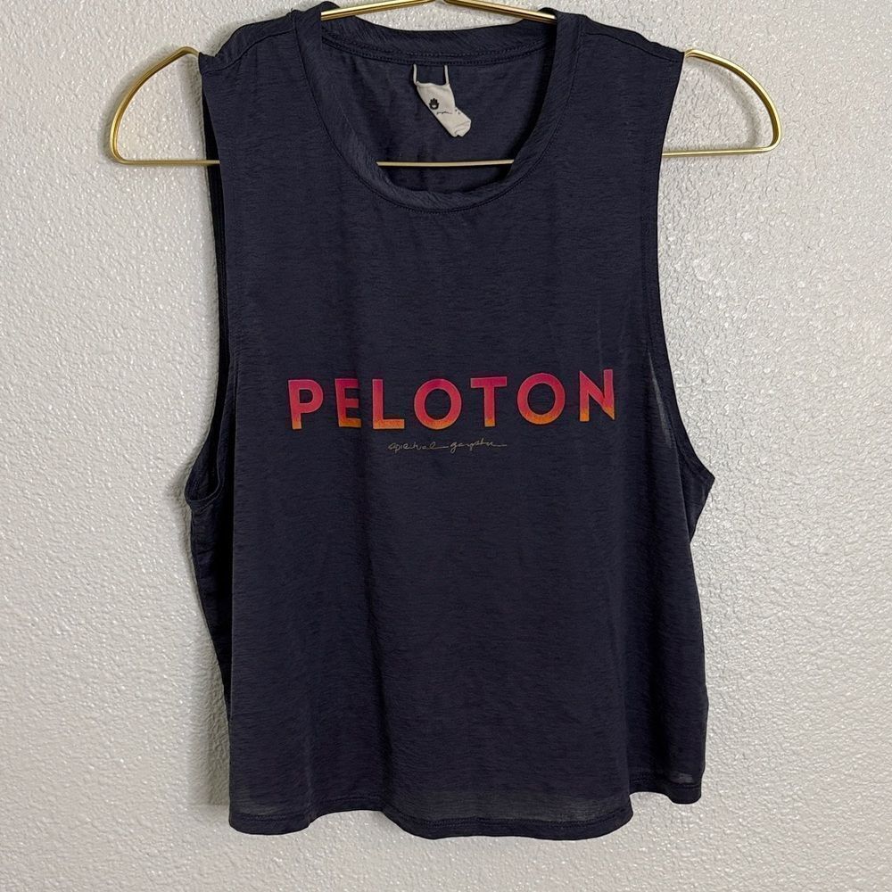 Peloton x spiritual gangster- Women's Dark Blue/grey Muscle Tee- medium